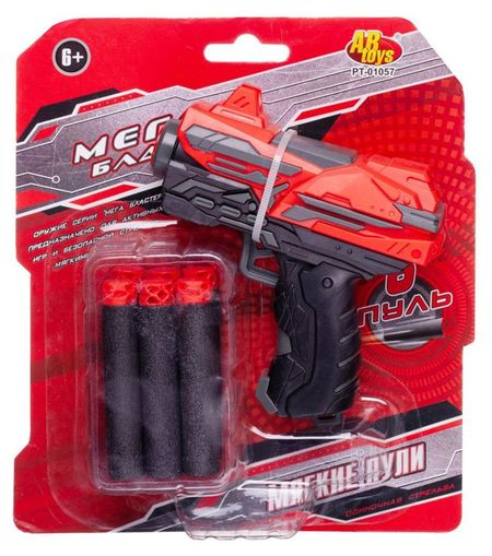 Бластер Abtoys Мегабластер красно-черный, 1 шт