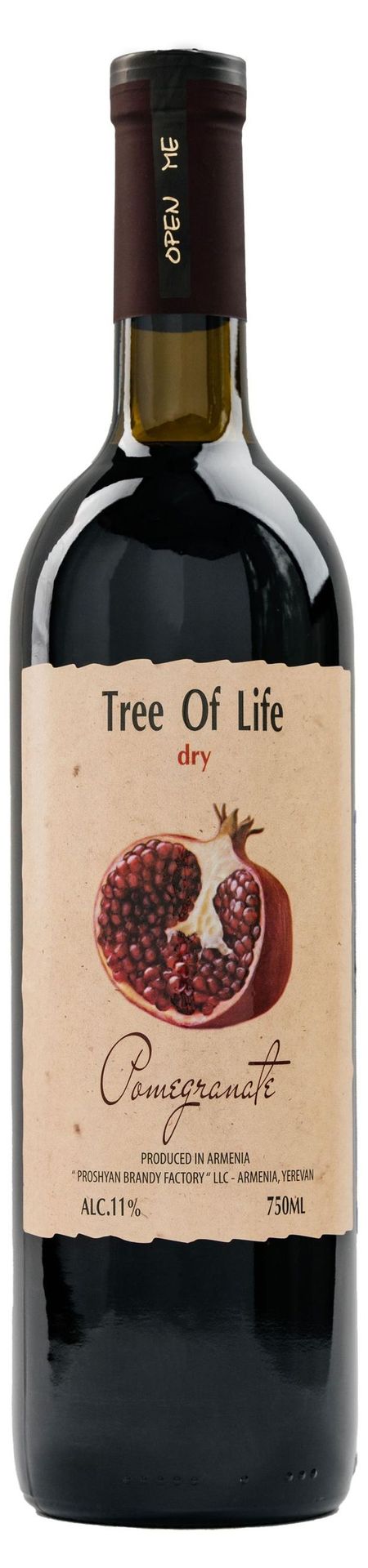 Плодовая алкогольная продукция Tree of Life с гранатом сухая Армения, 0,75 л