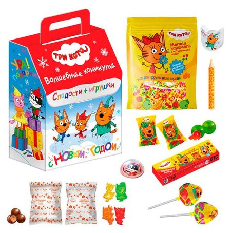 Подарок новогодний сладкий Три кота Волшебные каникулы, 153 г