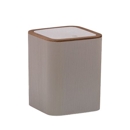 Ведро для мусора Fixsen Fog Latte с крышкой 5 л пластик бежевое