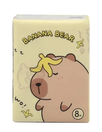 Салфетки бумажные Мишки с бананами (3-х слойные, цветные) (210х210) (8шт) (12-SENWEN-PP8031)
