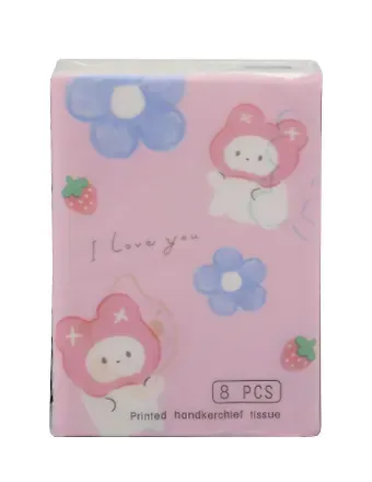 Салфетки бумажные Животные с цветочками (3-х слойные, цветные) (210х210) (8шт) (12-SENWEN-PP8036)