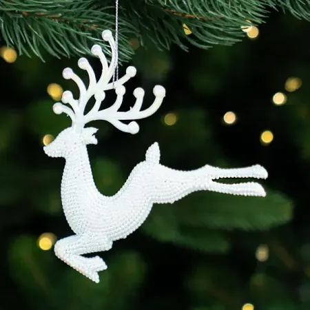 Фигура декоративная подвесная KREAFORTA Олень 12 см белый