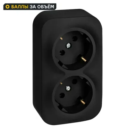 Розетка двойная накладная Legrand Quteo с заземлением цвет черный защитные крышки sma никелированные 10 шт hengchang sma wlg