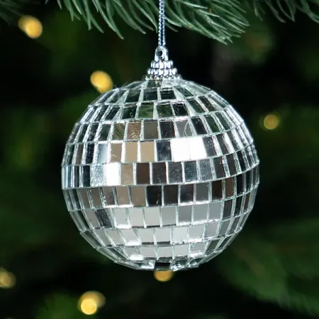 Шар елочный KREAFORTA зеркальный ø8 см серый