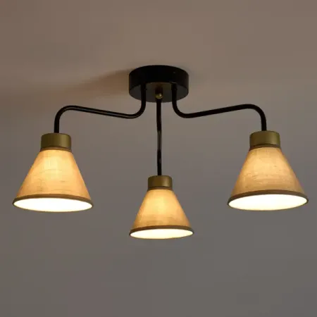 Люстра потолочная Natta 3 лампы 15 м² цвет черный/бежевый