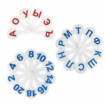 Веер - касса 03шт гласные, согласные, цифры 1-20, европодвес, Юнландия