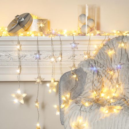 Электрогирлянда новогодняя Reason Звезды 360 LED теплый белый + синий (вспышка)