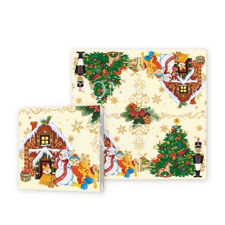 Салфетки бумажные Bulgaree green 3-х слойные Новый год 33x33 см 20 шт