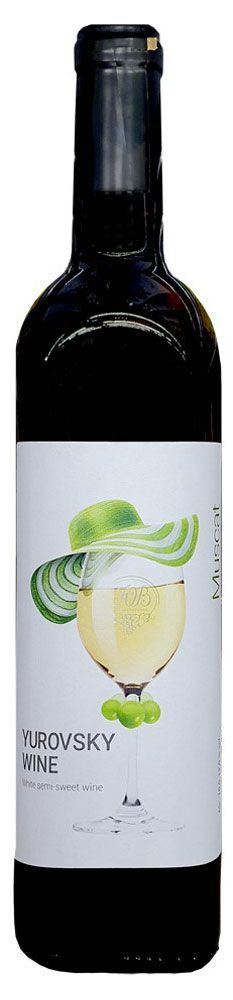 Вино Юровский Мускат белое полусладкое Россия, 0,7 л