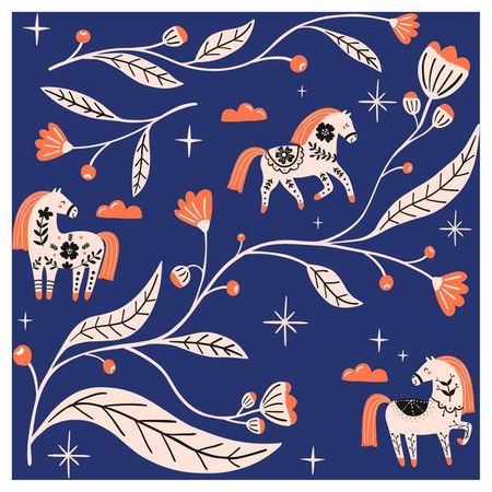 Бумага для подарков Be Smart Holidays Лошадки, 70х100 см 1 шт в ассортименте