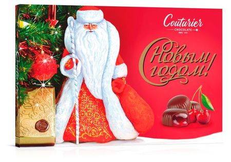 Конфеты шоколадные Couturier Дед Мороз с помадно-вишневой начинкой, 96 г