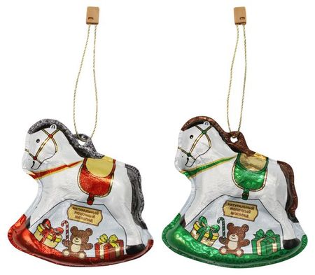 Шоколад фигурный Лошадка на елку, 40 г 1 шт в ассортименте тематическая колода вопросы для двоих