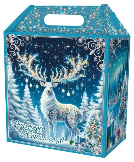 Подарок новогодний сладкий ПоД'Ари Чемодан с оленем, 1,2 кг