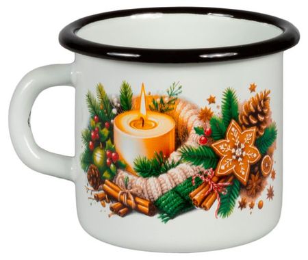 Кружка Стальэмаль Вокруг света Сочельник эмалированная, 400 мл