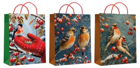 Пакет подарочный Centrum Новогодние птицы, 18х23х10 см 1 шт в ассортименте