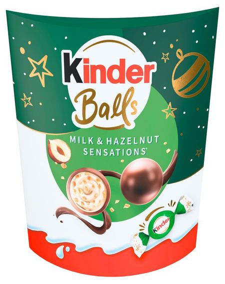Конфеты Kinder Balls с молочной начинкой и орехами, 90 г