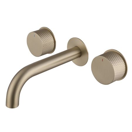 Смеситель для раковины встраиваемый Abber Wasser Kreis золото двухвентильный (AF81122G)