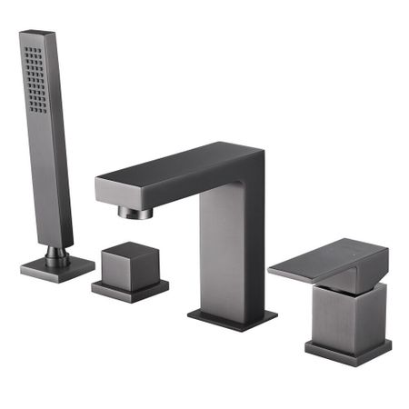 Смеситель на борт ванны Abber Daheim никель однорычажный с лейкой (AF8213NG)