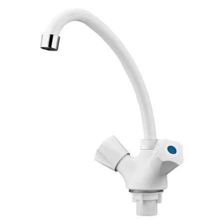 Смеситель для кухни РМС белый с высоким изливом двухвентильный (PL4-271F) борис семенович захаров добыча нефти из скважин с высоким газовым фактором