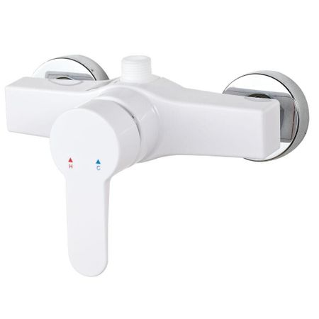 Смеситель для душа без излива РМС PL белый без лейки однорычажный (PL5-003) смеситель для душа без излива am pm like термостатический без лейки f8040000