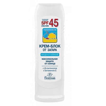 Солнцезащитный крем для лица и тела FLORESAN Крем-блок от загара SPF 45 Солнцезащитная серия
