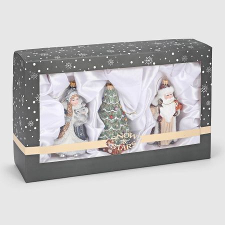 Набор ёлочных игрушек Snow and Stars Снегурка, Дед Мороз и ёлка 3 шт 3d art роспись ёлочных игрушек дед мороз и снеговик ир 012