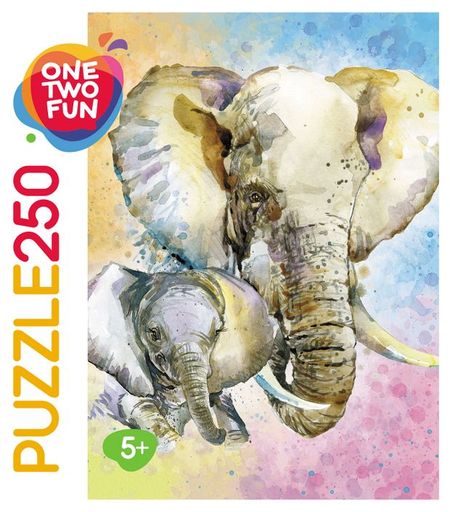 Пазл детский ONE TWO FUN Животные, 250 элементов в ассортименте