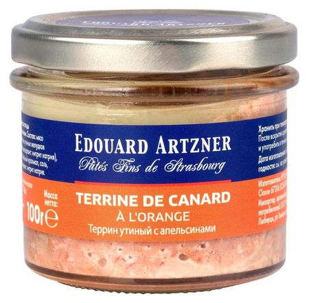 Террин утиный Feyel Edouard Artzner из мяса утки и свиной печени с апельсинами Франция, 100 г