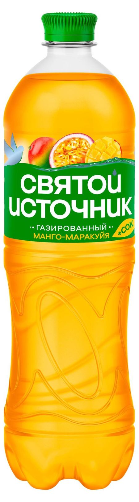 Вода питьевая Святой Источник газированная с соком манго-маракуйя, 1 л