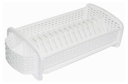 Сушилка для посуды Violet ротанг белая, 46х23х14 см