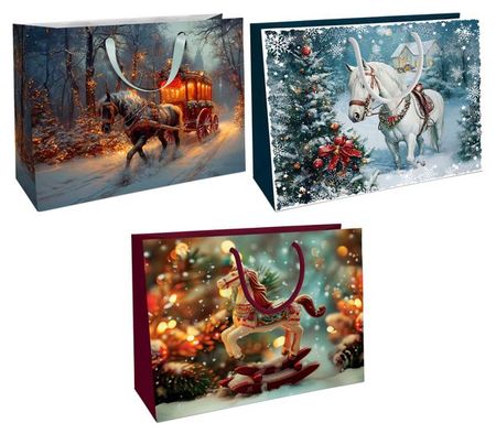 Пакет подарочный глянцевый Символ года, 32х26 см 1 шт в ассортименте