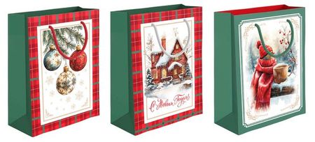 Пакет подарочный Классика С Новым Годом, 26х32 см 1 шт в ассортименте