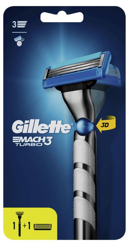 Бритва мужская Gillette Mach 3 Turbo с 2 кассетами, 1 шт