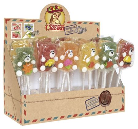 Мармелад Мармеладная Сказка на палочке Мишка Ассорти, 20 г 1 шт в ассортименте