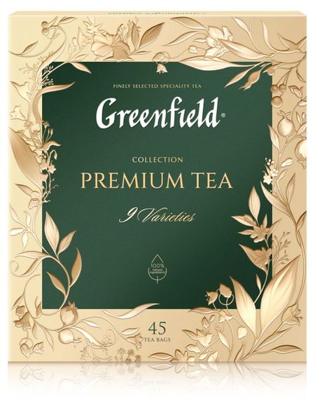 Чайное ассорти Greenfield Премиум коллекция черного и зеленого чая, 45 пакетиков