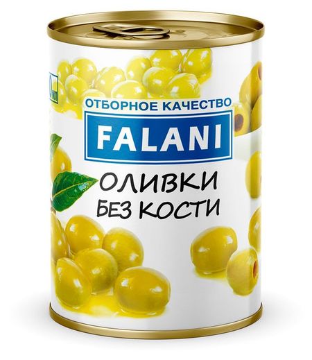 Оливки Falani целые без косточки, 300 мл