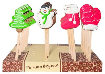 Печенье-мини Lenco шоколадное на палочке Новогоднее, 15 г 1шт в ассортименте