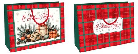 Пакет подарочный глянцевый Классика, 32х26 см 1 шт в ассортименте