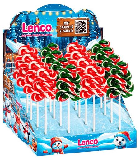 Карамель леденцовая Lenco Елочка малая , 30 г 1 шт в ассортименте