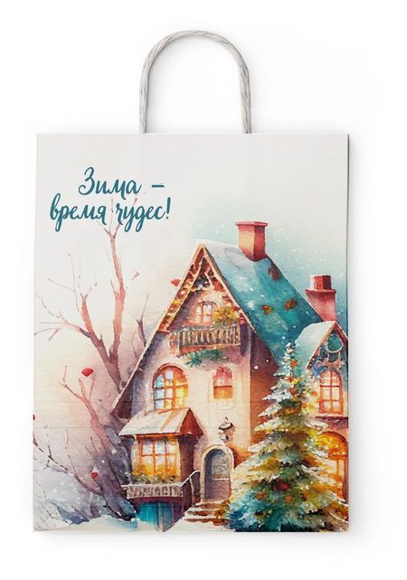 Пакет подарочный ПЗБМ бумажный 45х35х15 см, 1 шт в ассортименте