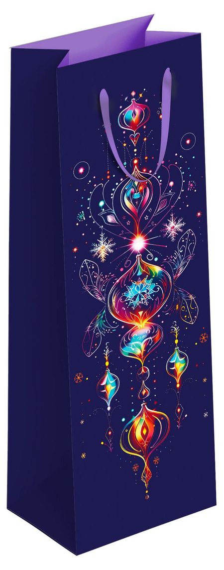 Пакет под бутылку Новогодняя ночь, 12х36 см 1 шт в ассортименте