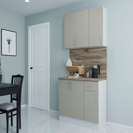 Кухонный гарнитур Твэгги ваниль 1200х520х2105 мм