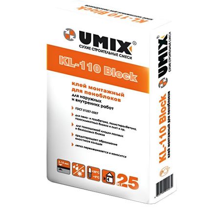 Клей для газобетона Umix KL-110 Block 25 кг дневник школьный be smart block сиреневый