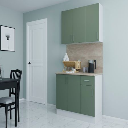 Кухонный гарнитур Твэгги зеленый 1200х520х2105 мм