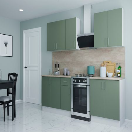 Кухонный гарнитур Твэгги зеленый 2000х520х2105 мм
