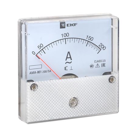 Амперметр аналоговый EKF PROxima AMA-801 80х80 мм IP20 200 А трансформаторное подключение на 5 модулей (ama-801-200) аналоговый амперметр aideepen 0 10 20 30 50а