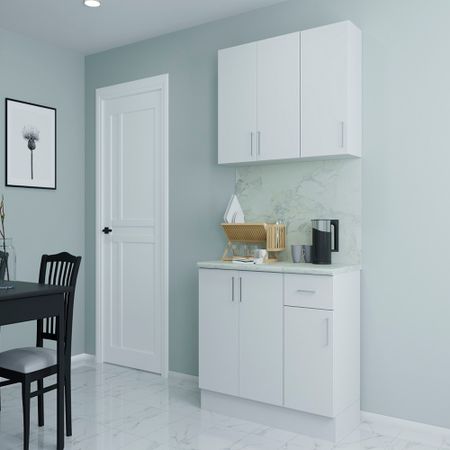 Кухонный гарнитур Твэгги белый 1200х520х2105 мм