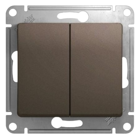 Переключатель Systeme Electric Glossa двухклавишный встраиваемый шоколад (GSL000851)