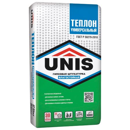 Штукатурка гипсовая Unis Теплон Универсальный влагостойкая 25 кг